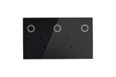 Touch Power Wall Socket - GPO with 1 Gang Switch - Shadow Black